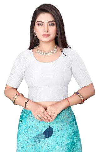 SEEANS Cotton Fabric Readymade Full Stretchable Blouse for Women