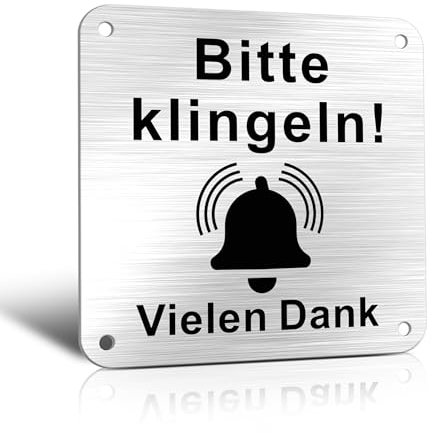 TAKULA Klingelschild Bitte hier Klingeln,Klingelschild Selbstklebend Ring Doorbell Zubehör,Klingelschild Edelstahl Etiketten für Klingelschilder
