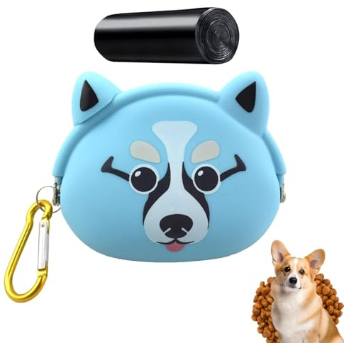 Leckerli-Tasche aus Silikon für Hunde, Snack-Halter für Haustiere, tragbar, für Hundetraining, Kotbeutelspender