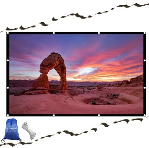 ZYXQQJ 150in 200in 250in 300in Projector Screen Large Projection Screen 4:3 16:9 Portable Projector Curtain With Carry Bag Wrinkle-Free Design(16:9,300)