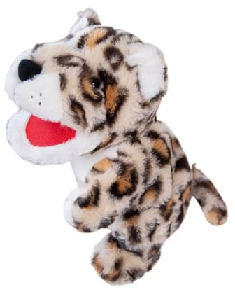 Huamengyuan Handpuppe mit Cartoon Kuscheltier Plüschtier Stofftier und Tiermotiv entzückende kleine Kreatur Handpuppe für fantasievolles Spielen Kinder Leopard