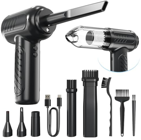GOAMGE Aria Compressa Spray 110000 giri/min, 9000mAh, Soffiatore a Batteria con 3 Velocità, con Ugelli, Kit di Pulizia per Tastiera e Cavo di Ricarica USB, Leggero e Portatile