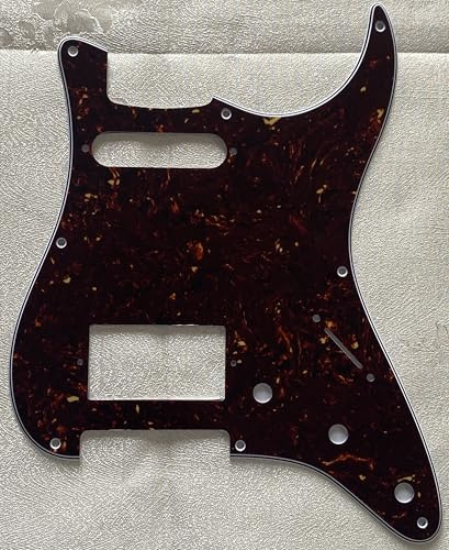 Pickguard für Stratocaster 8 Schrauben HS Humbucker Style Gitarre Schlagbrett Schlagbrett Schlagplatte (4-lagige, braune Schildkröte)