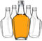 KADAX Botellas de cristal de 250 ml con tapón de rosca, 5 unidades, botellas vacías para rellenar, botellas de licor de cristal, pequeñas botellas de licor, botellas de zumo (plata)