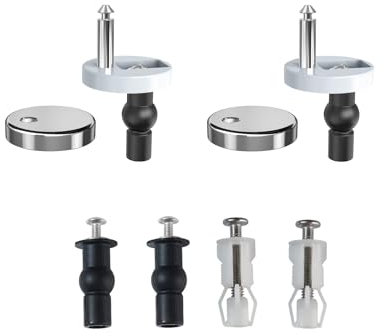 6PCS Toilet Seat Fixings, Universal Quick Release Toilet Seat Top Fittings, Stainless Steel Screws Kit, WC Replacement Bolts with Expanding Rubber Screws for Toilet Blind Holes