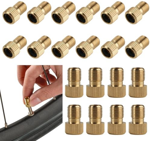 20 Pcs Adaptateur de Valve de Vélo, Adaptateur Valve Presta Pneu, Embout Pompe Velo DV/SV vers AV, Presta vers Schrader, pour Voiture et Vélo Compresseur d'air