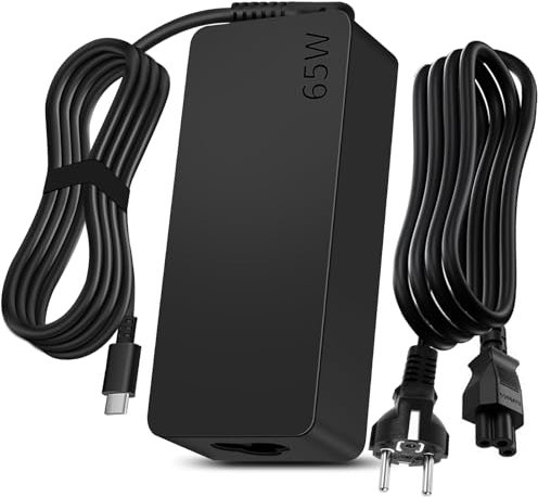 Cargador Portatil 65W USB C, Cargador para Portátil Lenovo ThinkPad Yoga IdeaPad Chromebook HP Spectre DELL MacBook Pro, Cargador Ordenador Tipo-C, Adaptador de Corriente