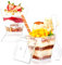 Dessertgläser Plastik, 50 Stück Desserttassen mit Deckel und Löffeln, 60ml Dessertbecher Set Wiederverwendbar, Klar dessertschalen, Dessert becher für Dessert Pudding Mousse Party (60 ml - 50 Stück)