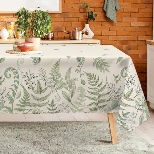 Arquiel Tischdecke Landhaus Vintage Blätter, Tischdecken Abwaschbar Rechteckige Wasserabweisend Tischtuch Tischdeck Für Garten, Küche Essen Parteien Frühling/Sommer (152 X 264 cm)