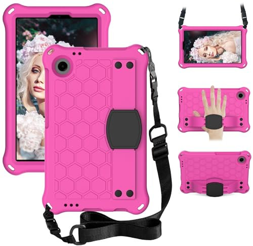 Funda compatible con tablet Alcatel Joy Tab 2 2020 (9032Z) compatible con niños, resistente y ligera EVA a prueba de golpes, funda protectora con mango de panal de abeja, disipación de calor