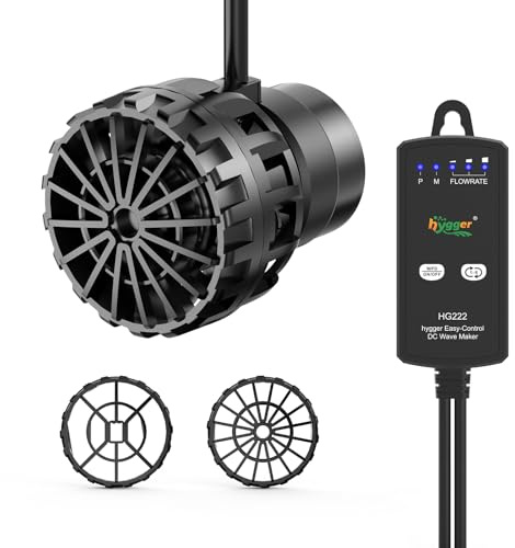 hygger Strömungspumpe Aquarium, Mini Wavemaker 9W 2500L/H, 660GPH, Magnet Wellenpumpe, Strömungspumpe Meerwasser, 3 Modi, 6 verstellbare Rate, Umwälzpumpe für 18-37L Süß- und Salzwasseraquarien