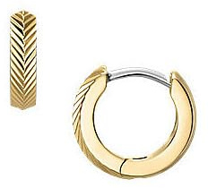 Fossil Damen Goldfarbener Edelstahl mit Ringverschluss Ohrringe