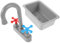 1Set Mini Kitchen Sink with Working Faucet Realistic Pretend Play Dishwasher Accessories for Compact Design for Boys and Enhances Creativity and Motor Skills