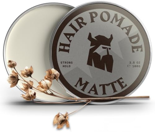 Striking Viking Hair Pomade for Men - Strong Hold, 100 g, Linen Scent | Water-Based Matte Pomade Styling Hair Cream