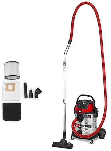 Einhell Nass-Trockensauger TE-VC 2580 SACL (1100 W, 200 mbar Saugleistung, 25 L Behälter, Staubschutzklasse L, HEPA-Filter, Filterreinigung, Automatiksteckdose, inkl. Zubehör)