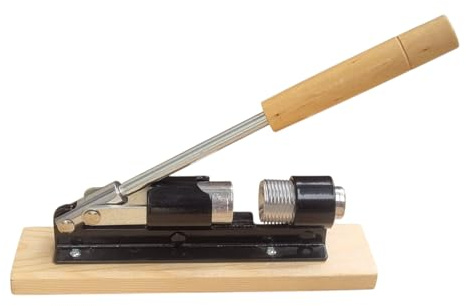 IGART Food & Wood Retro Nussknacker aus Edelstahl mit Hebel-Funktion, größenverstellbar für Walnüsse, Haselnüsse, Mandeln, Macadamia – kraftsparender Nussöffner (Schwarz)