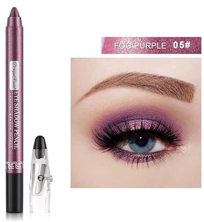 Crayon wasserdicht Eyeshadow Stick, Shimmer Cream Eyeshadow Bleistift, dauerhaft wasserdicht und nicht blühend Pearlescent Eyeliner (5# Perlen Traube lila)