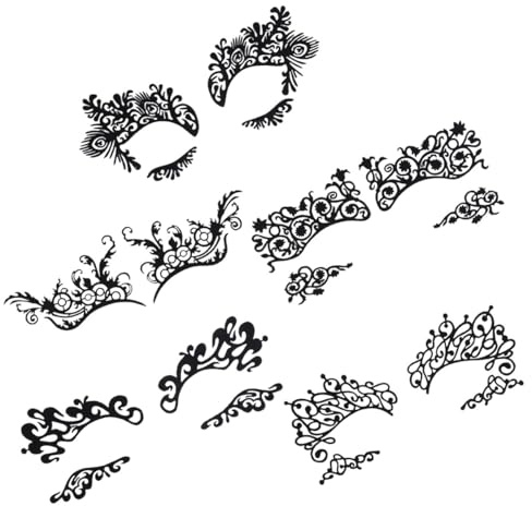 Alipis 5 Paare Spitzen eyeliner aufkleber Temporäre Augen lace tattoos Selbstklebende Wiederverwendbare Make up sticker für Partys und Cosplay Schwarzes Spitzen design Einfach