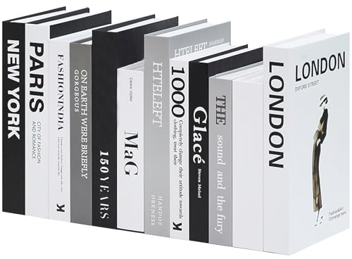 HFZCV 12 Stück Dekorative Bücher für Heimdekor, Faltbare Faux Books für Wohnzimmer und Regal, Aufbewahrungsbox Set Fake Books Deko Buch für Coffee Table, Preppy Room Decor
