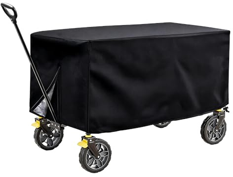 yotutun Bollerwagen Regenschutz, Abdeckung für Bollerwagen Gartenwagen Abdeckung Wasserdicht Sonnenschutz 210D Oxford Handwagen Outdoor Faltbare Abdeckung Winddicht UV-Schutz Staubschutz, 97x56x51CM