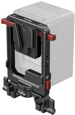 SMALLRIG V Mount Battery Plate with Dual V-Locks and 15mm Dual Rod Clamp | Rotatable V-mount Plate with 1/4-20 Threaded Hole, for SmallRig Vmount Battery, Cameras, Video Transmitters, Monitors - 6273