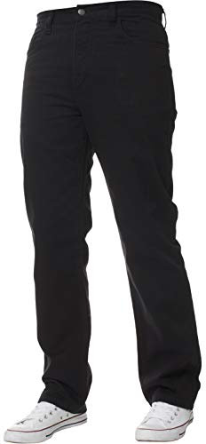 New Mens Straight Leg Basic Heavy Work Jeans Denim Pants All Waist Big Sizes 36W X 34L Black