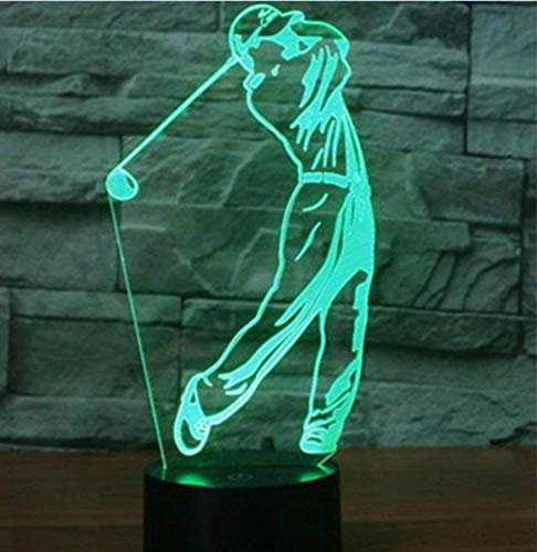 HPBN8 Ltd 3D Golf Illusions LED Lampen Tolle 7 Farbwechsel Acryl berühren Tabelle Schreibtisch-Nacht licht mit USB-Kabel für Kinder Schlafzimmer Geburtstagsgeschenke Geschenk.