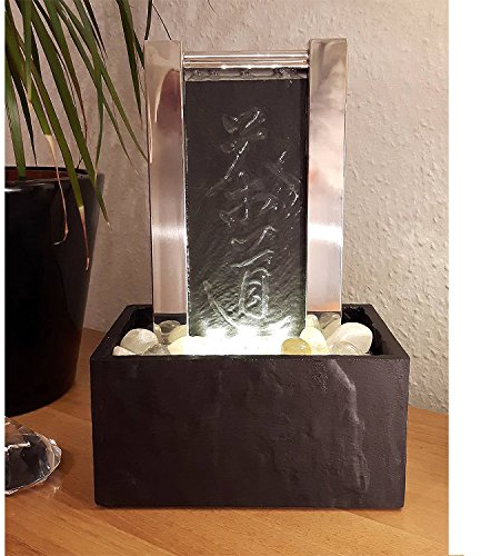 KÖHKO® Tischbrunnen Teezeremonie 25009 Luftbefeuchter mit LED-Beleuchtung