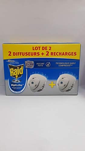 Raid Night & Day 2 Diffuseurs + 2 Recharges 400 heures de protection