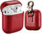 ICARER Leather Case for AirPods 1&2, Premium Genuine Leather Vintage Portable Shockproof Protective Cover with Keychain for Apple AirPods 1&2 Case (Front LED Visible) Support Wireless Charging (Red)