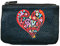Syl'la Love Peace Joy Porte Monnaie et cle en Cuir pour Femme Noir