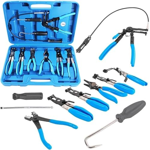 Juego de alicates para abrazaderas de manguera, 11 piezas, abrazaderas, abrazaderas, pinzas para coche
