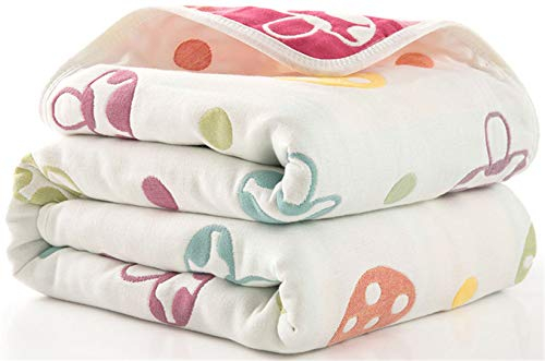 Hayisugal Kinder Decke 6-lagig Babydecke aus 100% Baumwolle - kuschelige Baumwolldecke Ideal als Kinderwagendecke, Erstlingsdecke, Bettdecke oder Kuscheldecke, Pilz, 120x150cm
