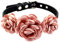 KRUIHAN Hundehalsband mit Blume, Verstellbare Hunde Katze Halsbänder mit Metall Steckverschluss, Verkleide Katzen und Hunde für Weihnachtsfeier, Rosa-M