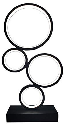 ZXLLAFT Dimmbare Led Nachttischlampe, minimalistische Ring Art Schreibtischlampe 21w warme Led Schreibtischlampe, Leselampe Nachttisch für Büro, Schlafzimmer Wohnzimmer,Schwarz