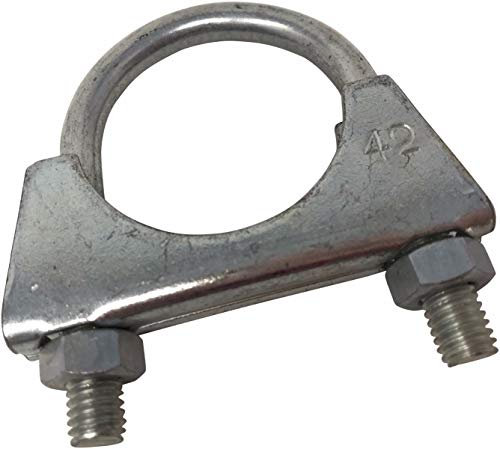 Universal U Bolt Exhaust Clamp with M8 Nuts BZP (42mm)
