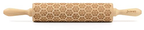 Folkroll 3D-Motiv-Teigrolle 43 cm Schneeflocken