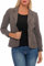 Malito – Damen Blazer im Used-Look mit Ellenbogen-Patches – Jackett mit 2 Knöpfen & Taschen – Jersey Sakko unifarben – sportliche Kurzjacke 1651 (Fango | Größe XXL)