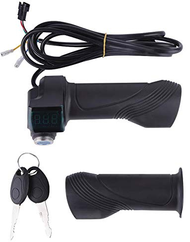 Outbit Elektrofahrrad-Gasgriff, 48V 36V 24V 60V Scooter Lenkergriffe Voltmeter mit Schlüsseln E-Bike Scooter EBIKE KIT für Elektrofahrzeuge