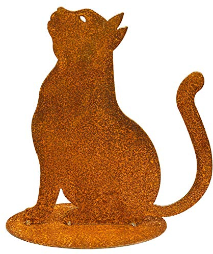 Manufaktur Lichtbogen Edelrost Gartenfigur Katze sitzend