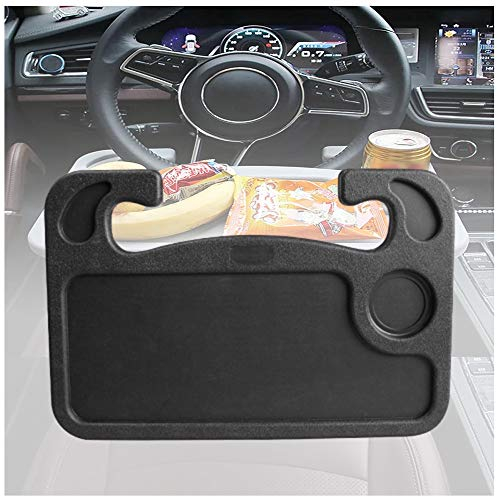 QMZDXH Lenkrad Tisch Halterung, Auto Lenkrad Schreibtisch Tisch Auto Organizer Laptop Tablett Auto Getränkehalter Esstisch für Laptop Getränk Speisen Notebooks