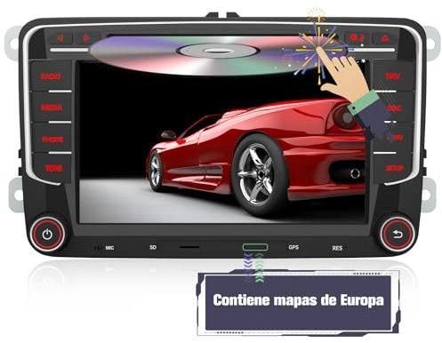AWESAFE Radio Coche 7 Pulgadas con Pantalla Táctil 2 DIN para Volkswagen, Autoradio para VW Passat Seat Golf Skoda y etc. con Bluetooth/GPS/FM/RDS/CD DVD/USB/SD/RCA, Apoyo Mandos del Volante
