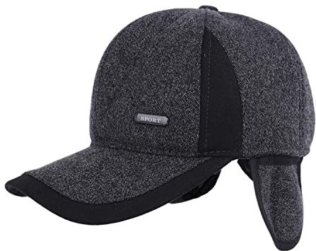 JINTN Winter Warm Baseballcap mit Ohrenklappe Golf Cap Mütze aus Baumwolle Dicke Schirmmütze Winterkappe Wasserdicht Kappe Ohrenschutz Ohrenschützer Caps für Herren