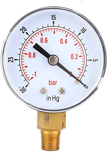 Vuotometro -1-0Bar -30-0inHg 50mm 1/8 BSPT Connessione inferiore per aria acqua olio + manometro vuoto portatile manometro pompa del vuoto1/8 vacuometro 1/8 manometro per pompa del vuoto