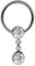 Modern Nature Piercing-Schmuck Intimpiercing Titan Ring in 1,6 x 12 mm mit Kette und 6 mm Stein-Kugeln in klar