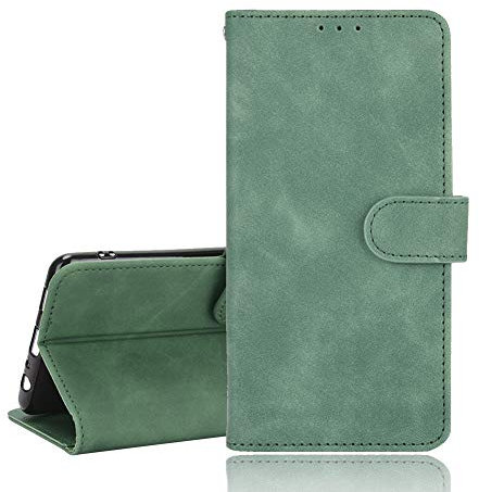 BeyondTop Handyhülle für BlackBerry KEYone Hülle PU Leder Brieftasche Case mit Stand Funktion und Magnetisch Schnalle Flip Brieftasche Etui lederhülle Kompatibel mit BlackBerry KEYone-Grün