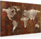 Runa Art Bild Weltkarte Modern Wandbilder Wohnzimmer Büro 1 Teilig - Made In Germany - Antik Vintage Braun Flur 109015a
