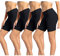 wirarpa Radlerhose Damen Kurz Baumwolle Boxershorts Unter Kleid Rock Unterhosen mit Bein Anti Scheuern Kurz Leggings 4er Pack Schwarz Größe 4XL