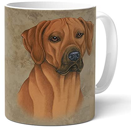 RHODESIAN RIDGEBACK - Kaffeetasse mit Spruch und Hundemotiv. Teetasse. Becher. Tasse. Geschenk für Frauchen, Herrchen und alle Hunden Liebhaber.
