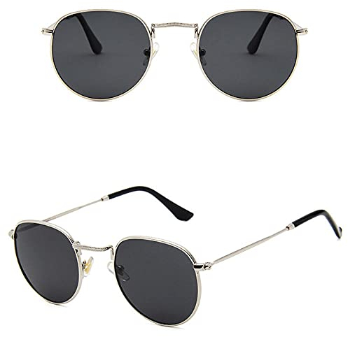 WQZYY&ASDCD Sonnenbrille Herren Damen Klassische Polarisierte Runde Im Metallstil Damen Vintage Retro Brille Herren Shades Uv400-Br